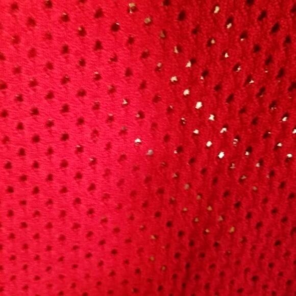 Inc Red Perforated Long Sleeve Sweater L Rayon Nylon Blend - Picture 5 of 6